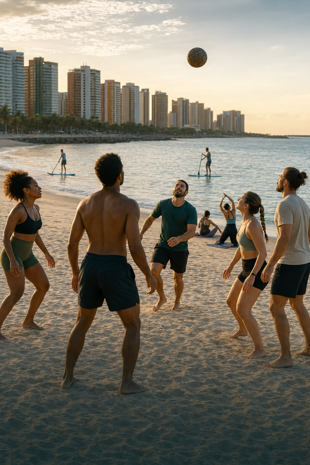 Yoga, altinha e stand-up paddle ao ar livre na Beira-Mar